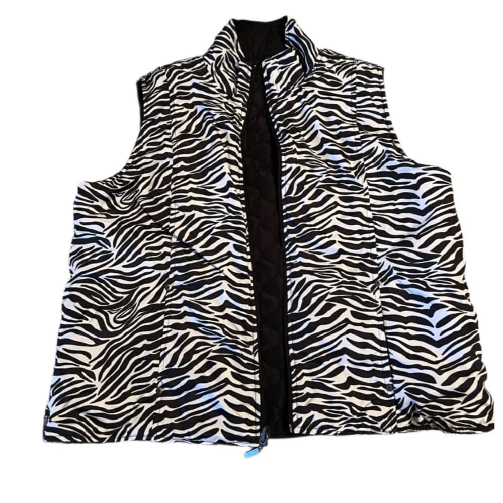 Women's REVERSIBLE zip up vest with pockets size M