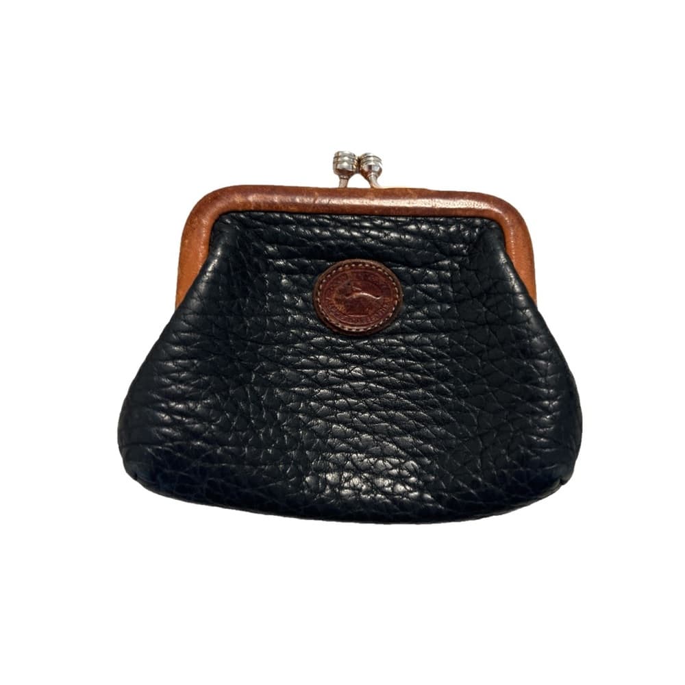 Vintage Dooney and Bourke leather Coin Purse Kiss Lock Closure