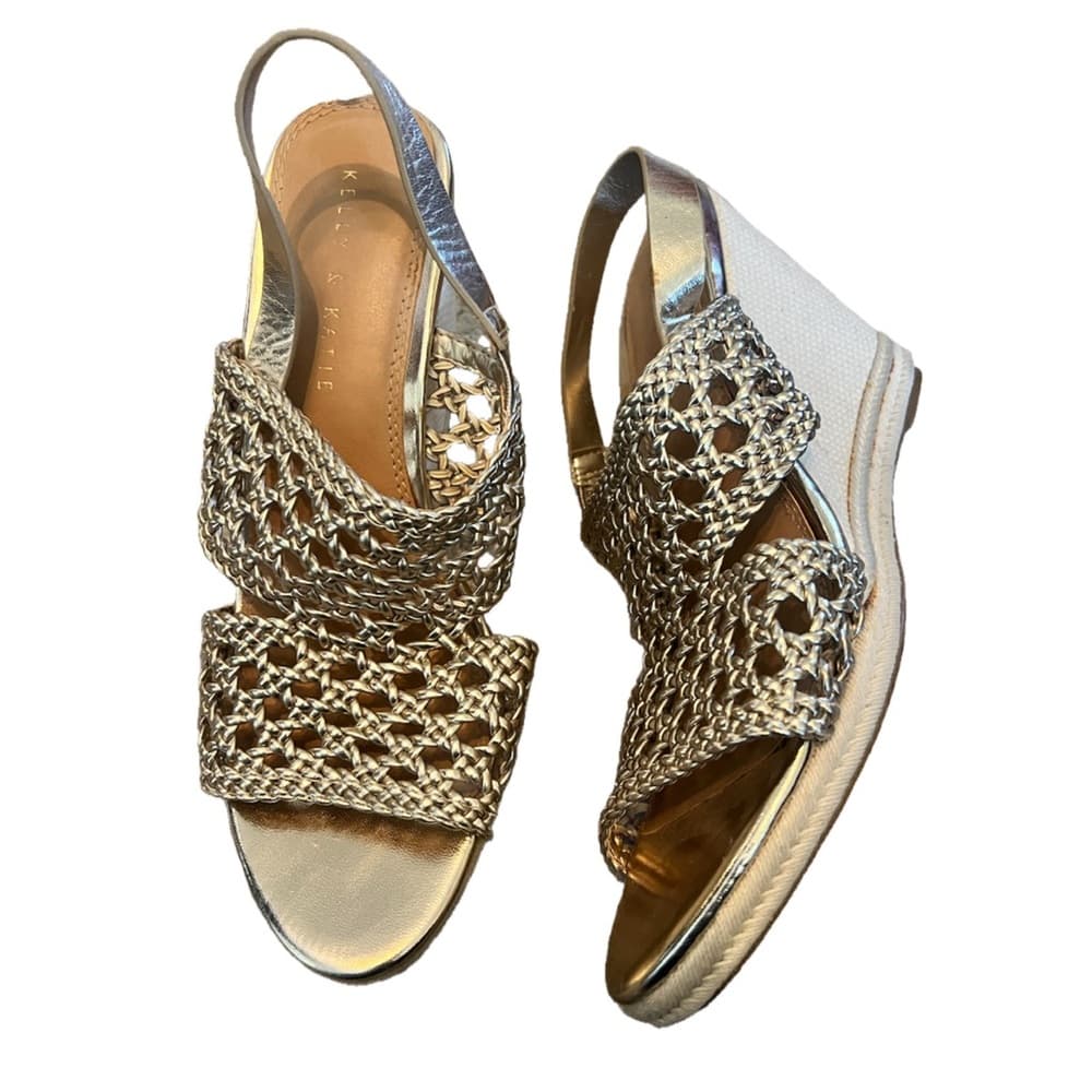 Kelly & Katie gold wedge style heels size 8.5 - Thumbnail 5