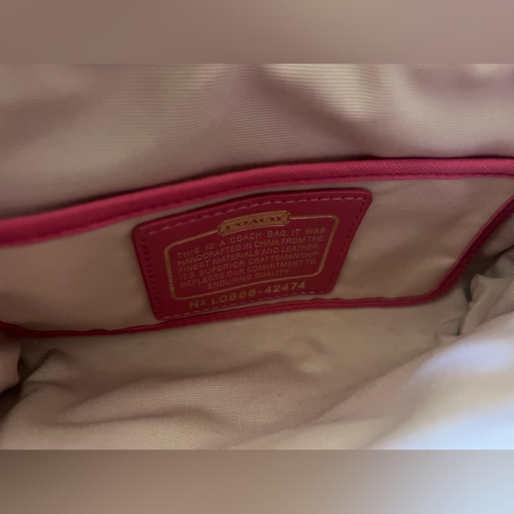 COACH woven straw pink wristlet - Thumbnail 6