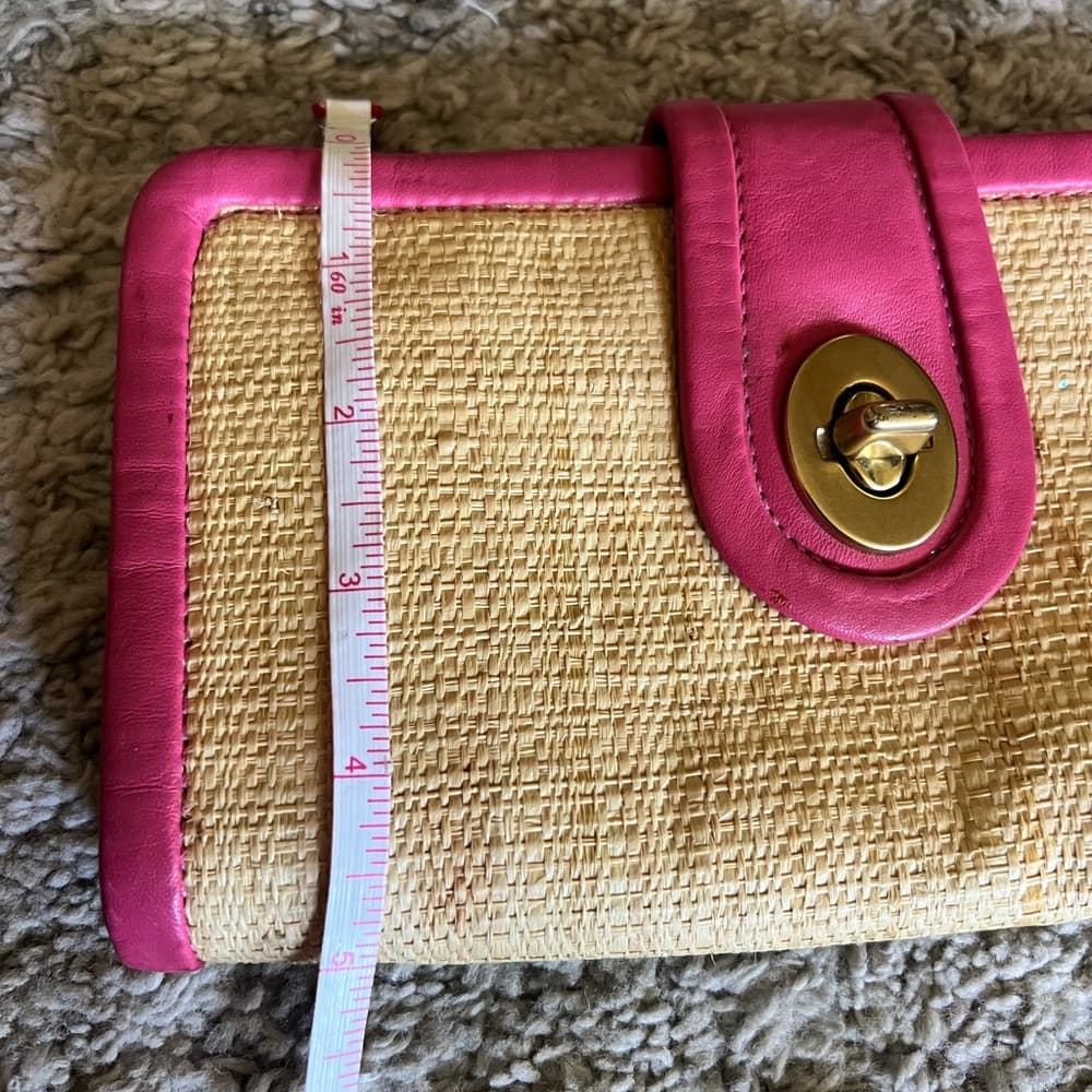 COACH woven straw pink wristlet - Thumbnail 7
