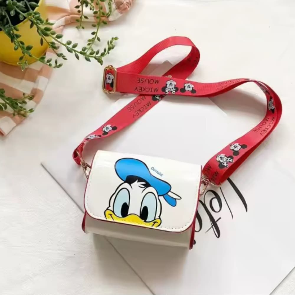 Girls Donald Duck Mini Purse With Strap Cartoon Retro Style - Thumbnail 2