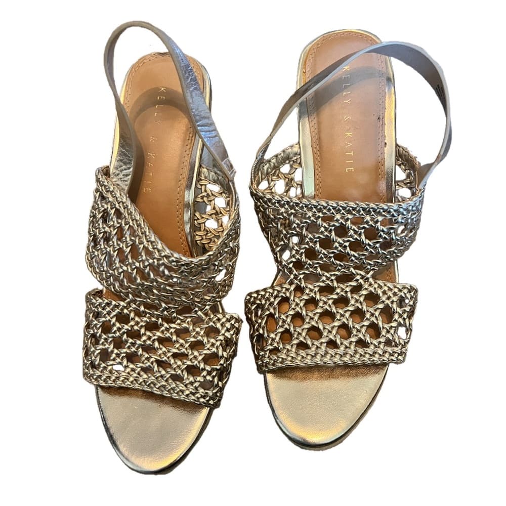 Kelly & Katie gold wedge style heels size 8.5