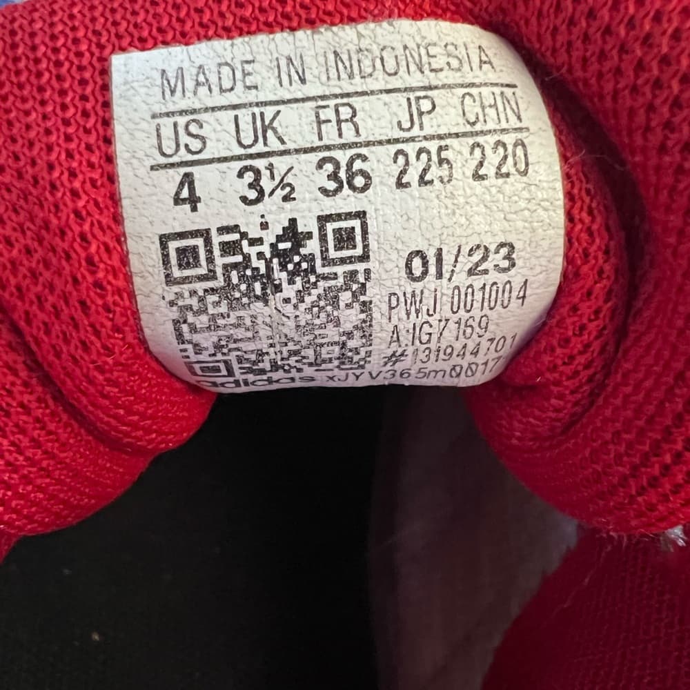 Kids adidas Marvel Spider-Man Tennis Shoe Sneakers Size 4 White Red Black - Thumbnail 4