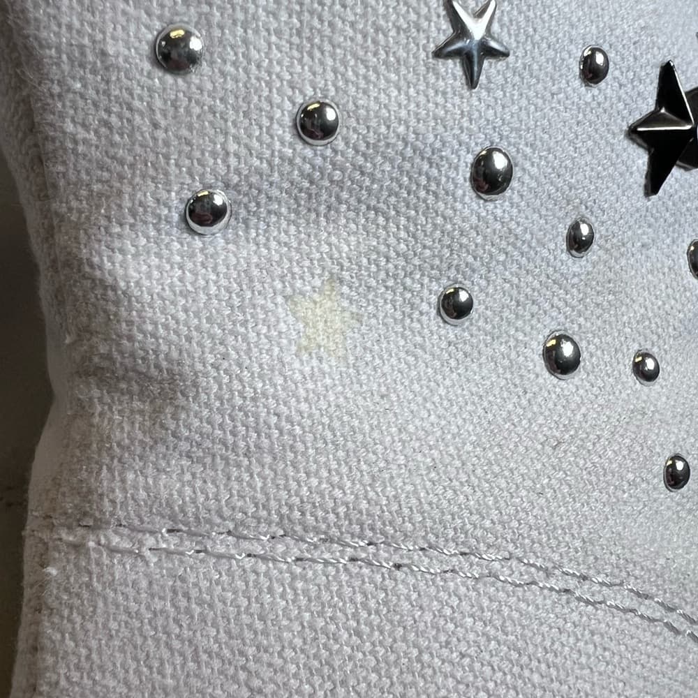 Women’s Soda platform High top sneaker white w silver star and round stud size 8 - Thumbnail 7