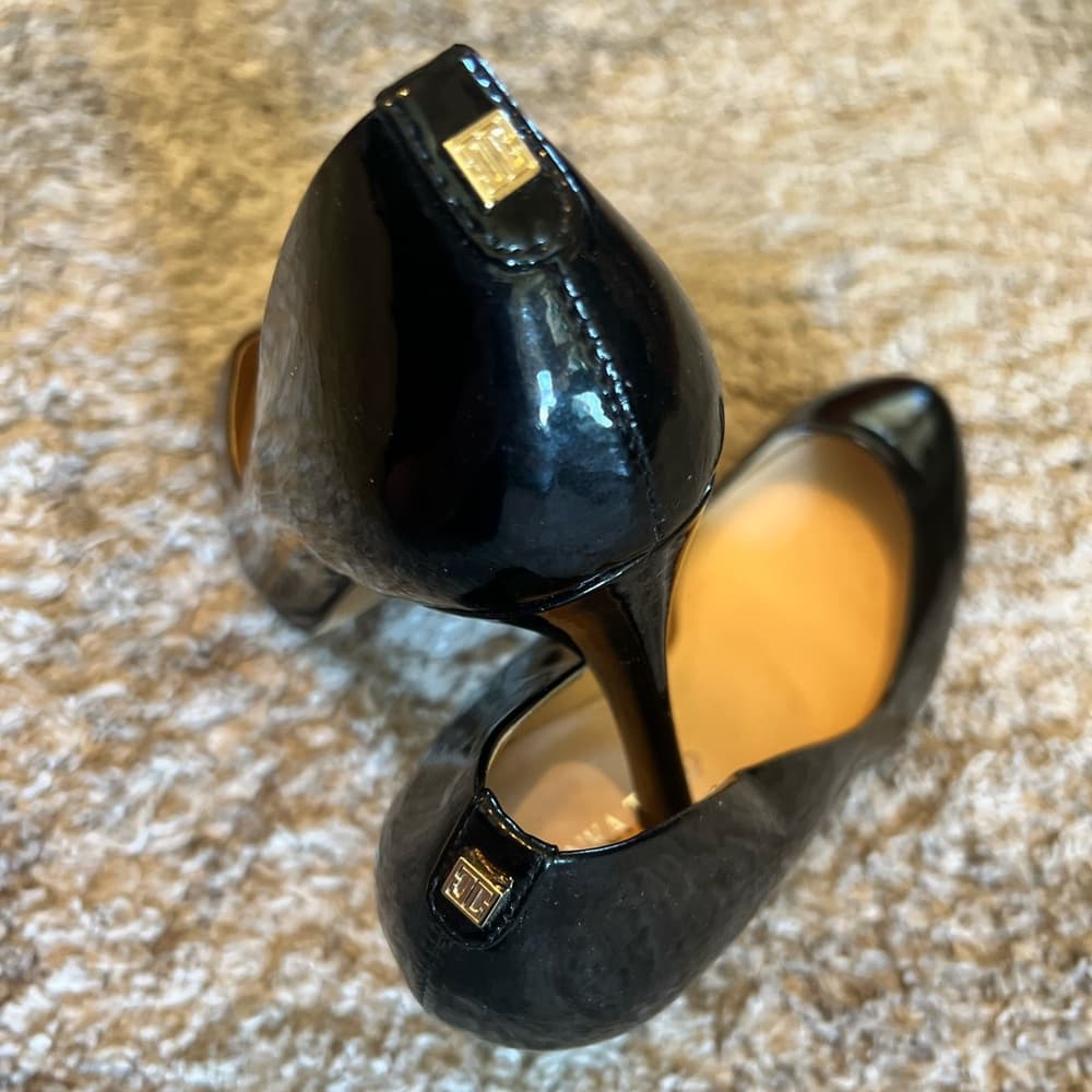 IVANKA TRUMP black patent leather pumps size 8 1/2W - Thumbnail 6