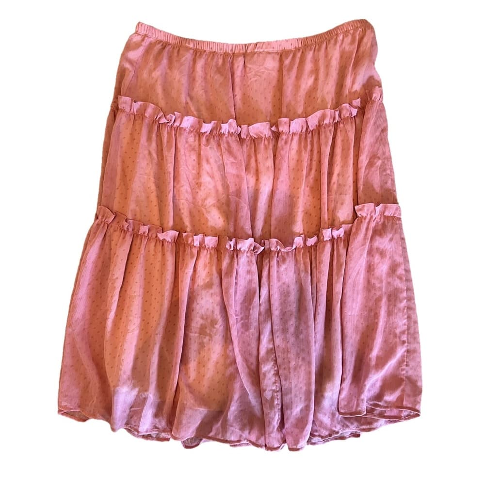 Simonton Says by George Simonton pink dot tiered skirt fully lined size 1X - Thumbnail 3