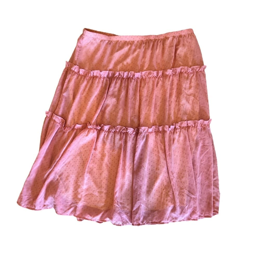 Simonton Says by George Simonton pink dot tiered skirt fully lined size 1X - Thumbnail 2