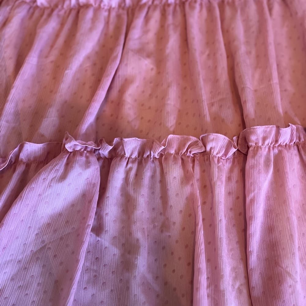 Simonton Says by George Simonton pink dot tiered skirt fully lined size 1X - Thumbnail 6