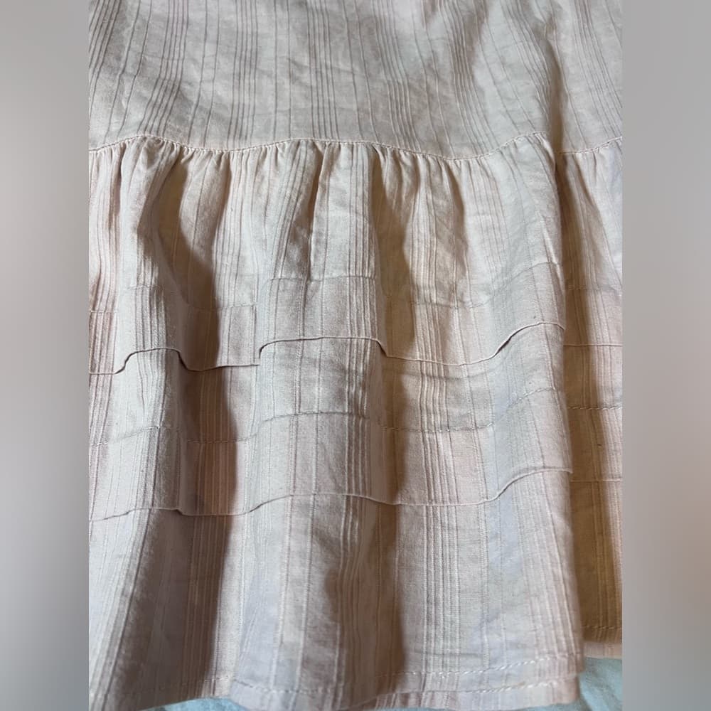 100% cotton Polagram cream blouse w ruffle and puff sleeve detailing size S - Thumbnail 6