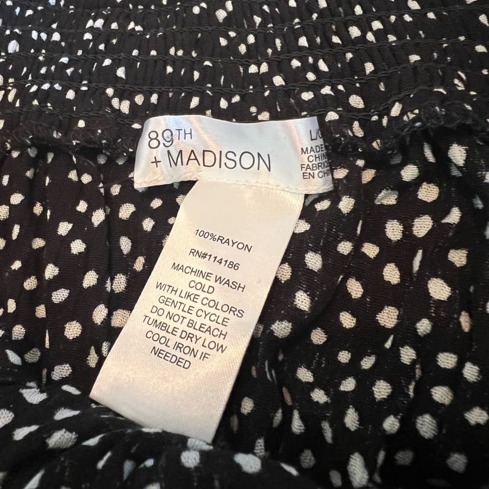 89th + Madison skirt size L Black and white dots a line ruffle detail NWT - Thumbnail 2