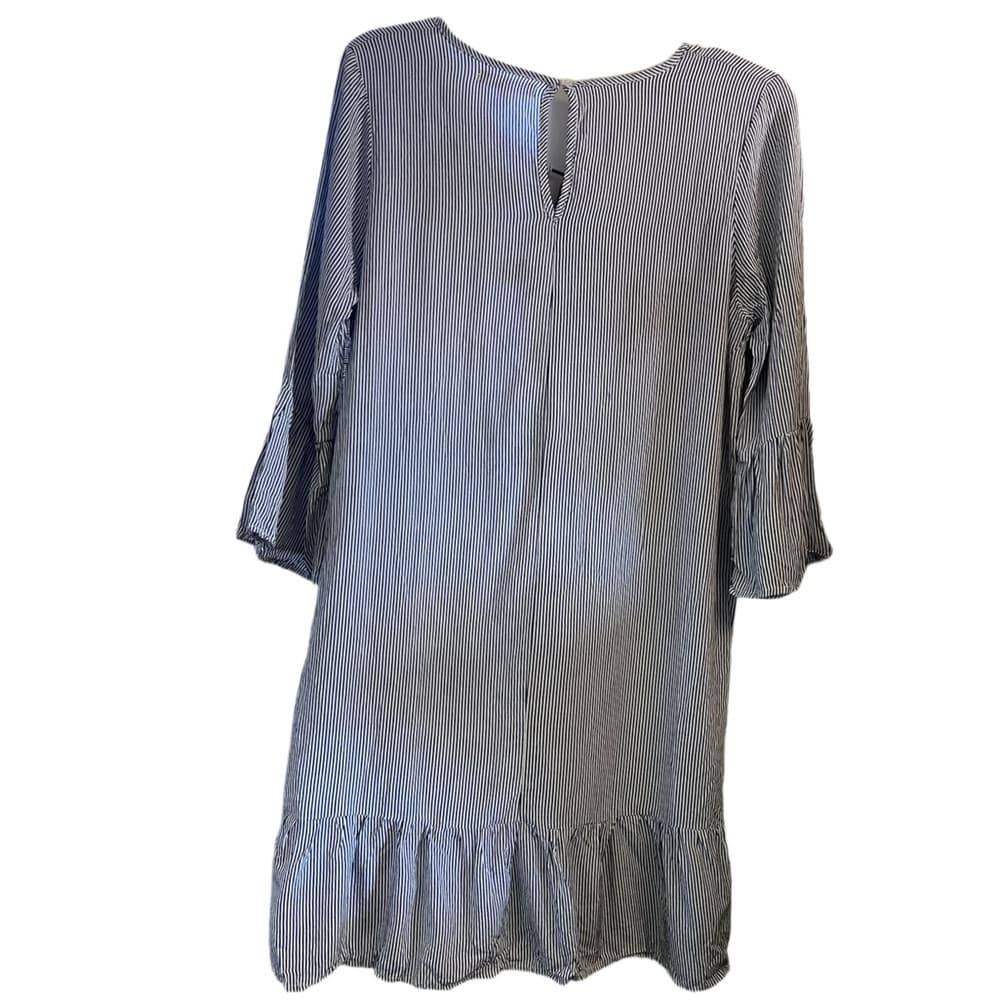 Harmony + Hacov Sz M Striped Tunic/Dress with Floral Embroidery and Tassels