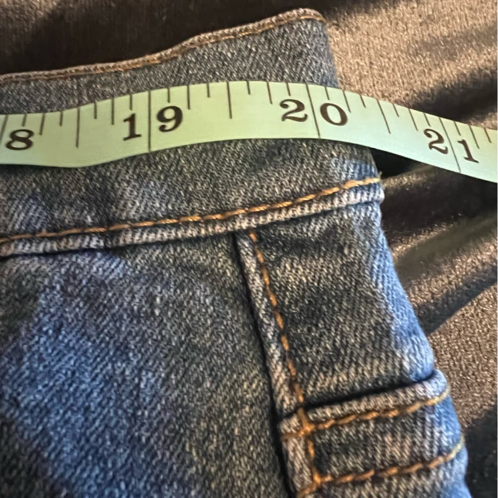 BE-GIRL Classic Blue Denim Skirt Size 3XL Pockets Stretchy - Thumbnail 5