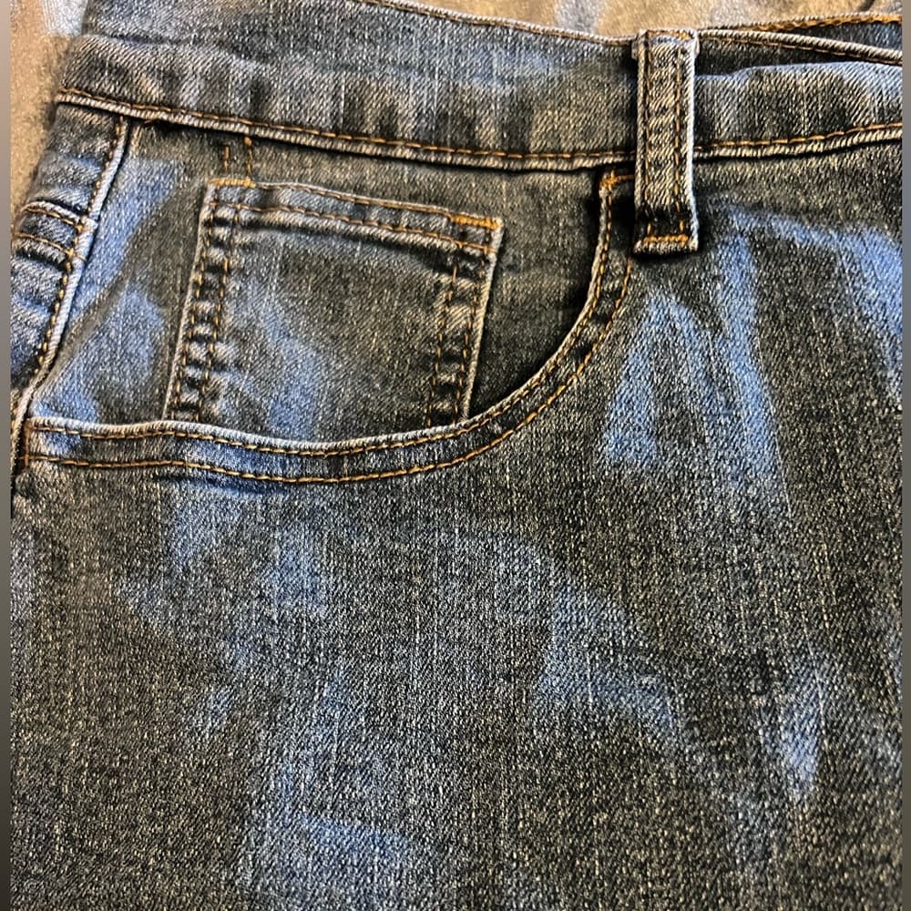BE-GIRL Classic Blue Denim Skirt Size 3XL Pockets Stretchy - Thumbnail 9