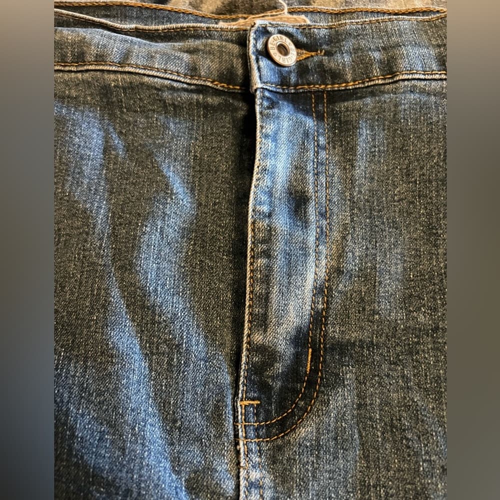 BE-GIRL Classic Blue Denim Skirt Size 3XL Pockets Stretchy - Thumbnail 8