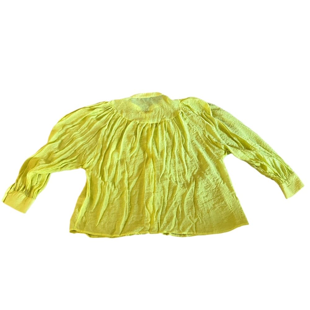 CeCe yellow green button up top size M - Thumbnail 3