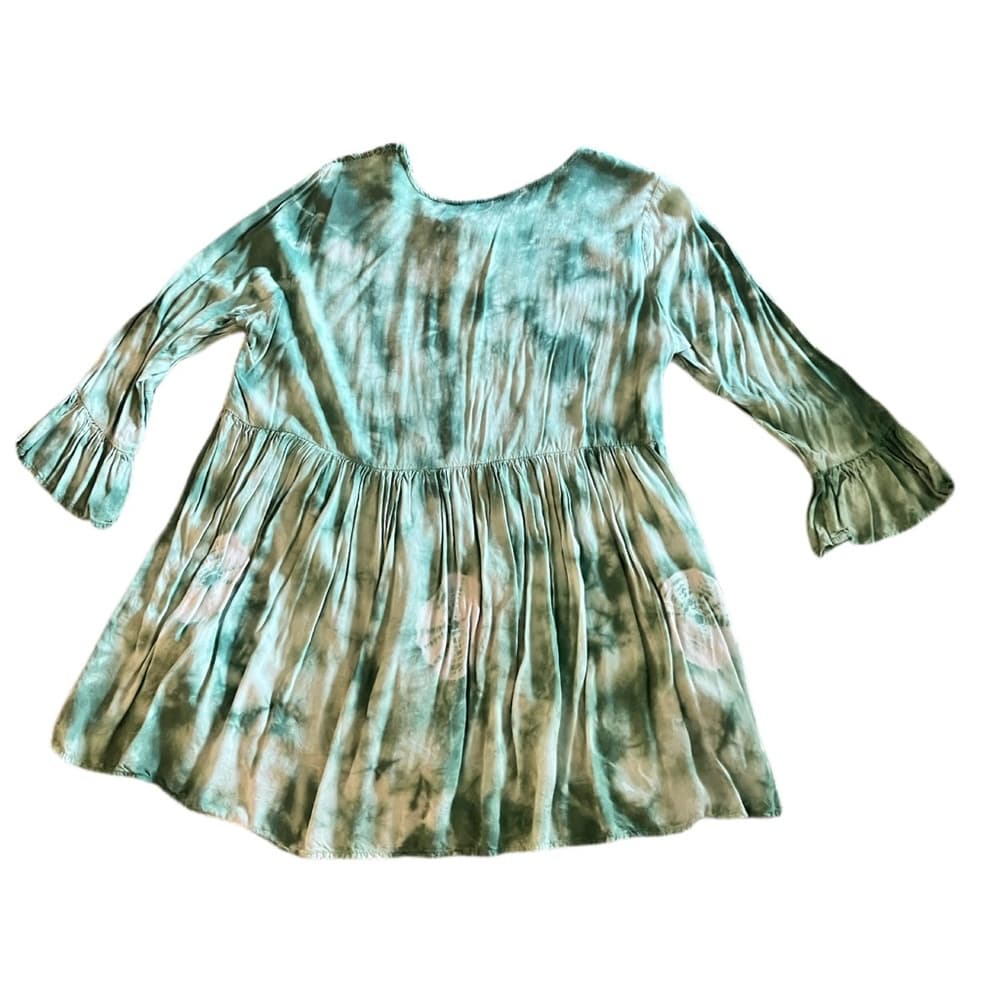 Tantrums Top Lacey Ruffled Boho Size L Tie Dye Pullover - Thumbnail 3