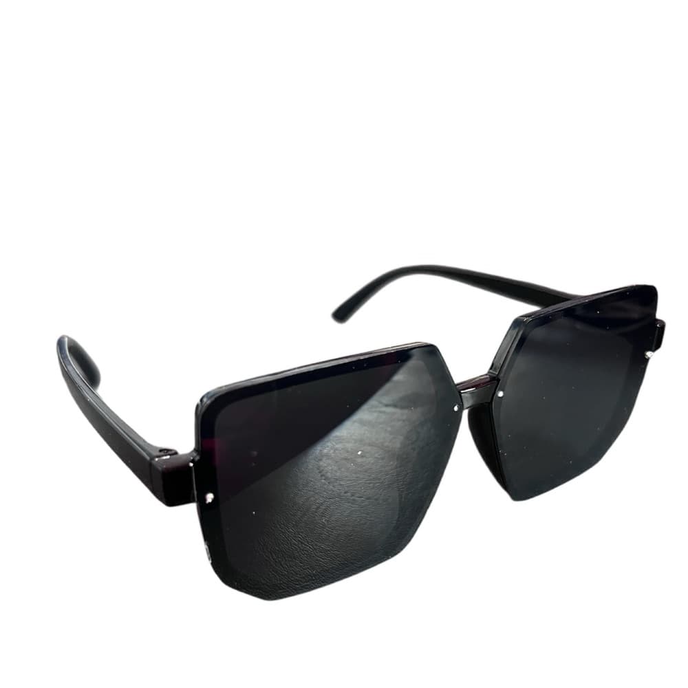 NWOT Big Frame Men/Women Trendy black Sunglasses Retro Polygon - Thumbnail 2