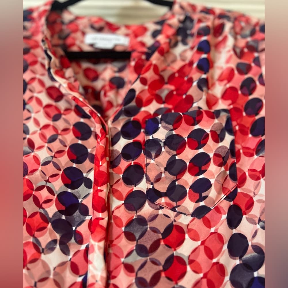Liz Claiborne ❤️🤍💙 red white and blue blouse size S EUC - Thumbnail 5
