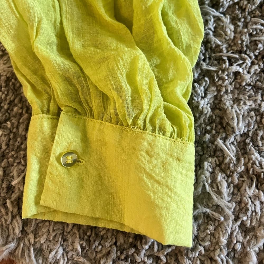CeCe yellow green button up top size M - Thumbnail 6