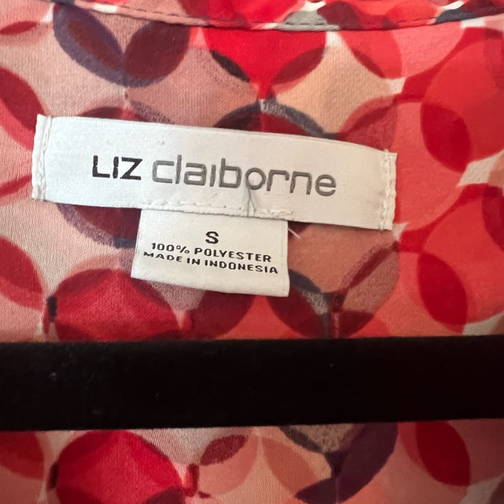 Liz Claiborne ❤️🤍💙 red white and blue blouse size S EUC - Thumbnail 3
