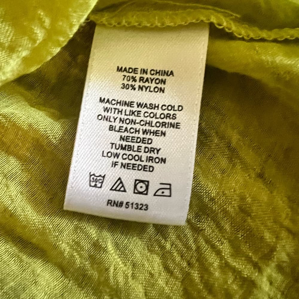 CeCe yellow green button up top size M - Thumbnail 7