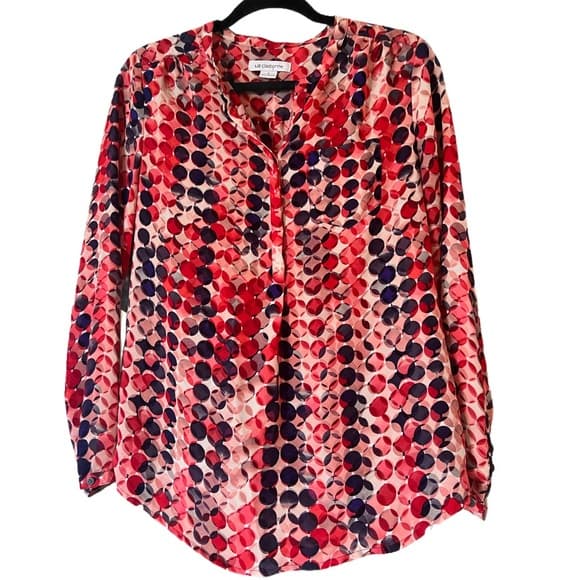 Liz Claiborne ❤️🤍💙 red white and blue blouse size S EUC - Thumbnail 7