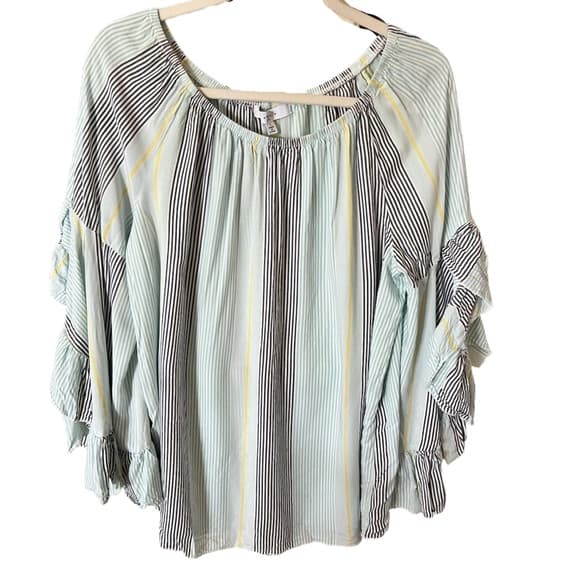 Fever blouse size L with elastic neckline and pogoda style frill sleeves - Thumbnail 8