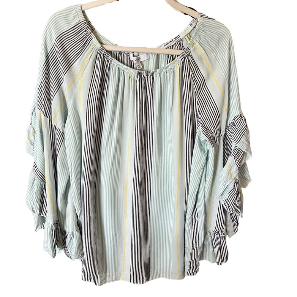 Fever blouse size L with elastic neckline and pogoda style frill sleeves - Thumbnail 7