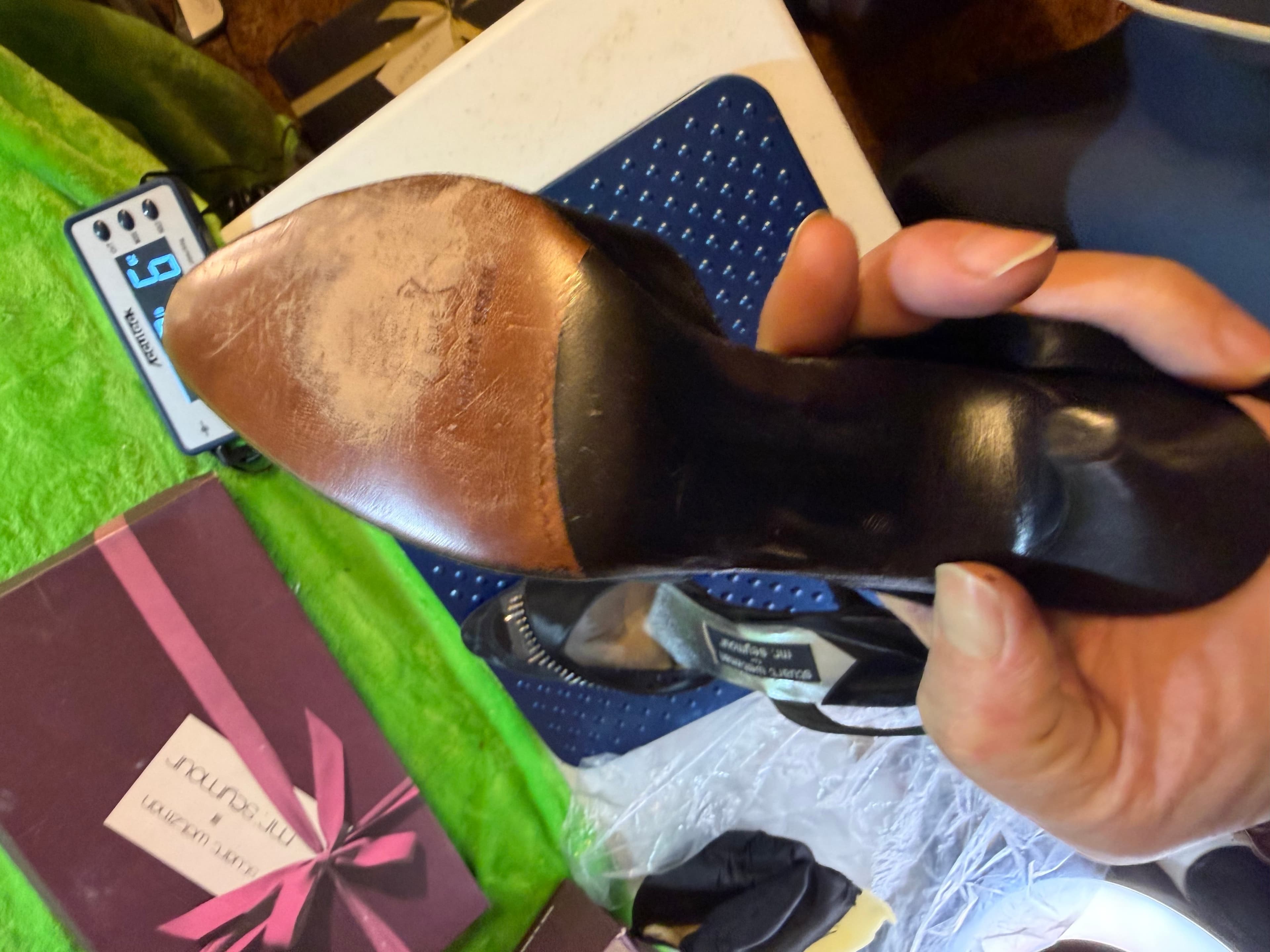 Vtg Stuart Weitzman Mr Seymour Black Satin Rhinestone Slingback Sz 9.5N - Thumbnail 10