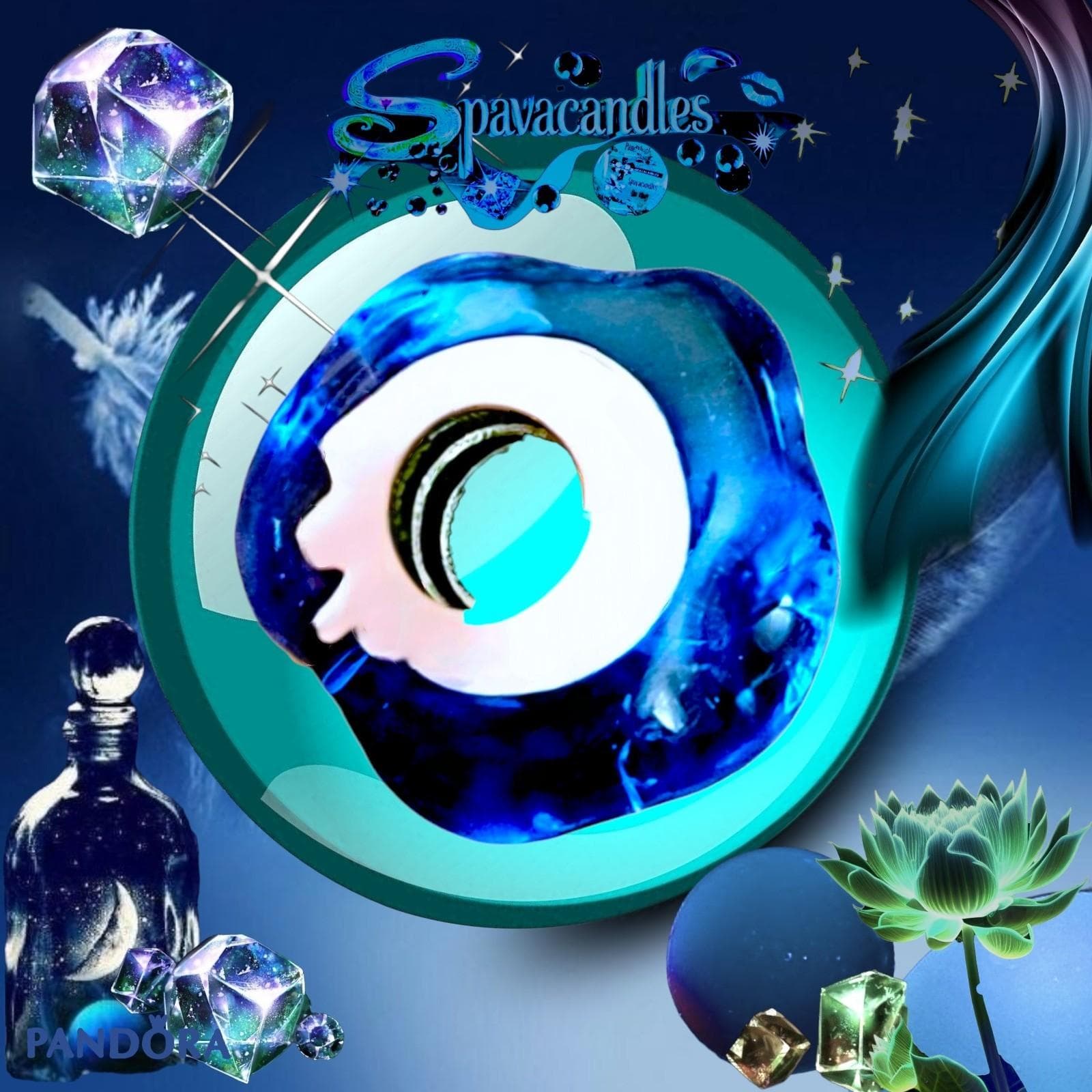 Pandora charm is a very rare find, featuring a wavy blue Murano glass - Thumbnail 5