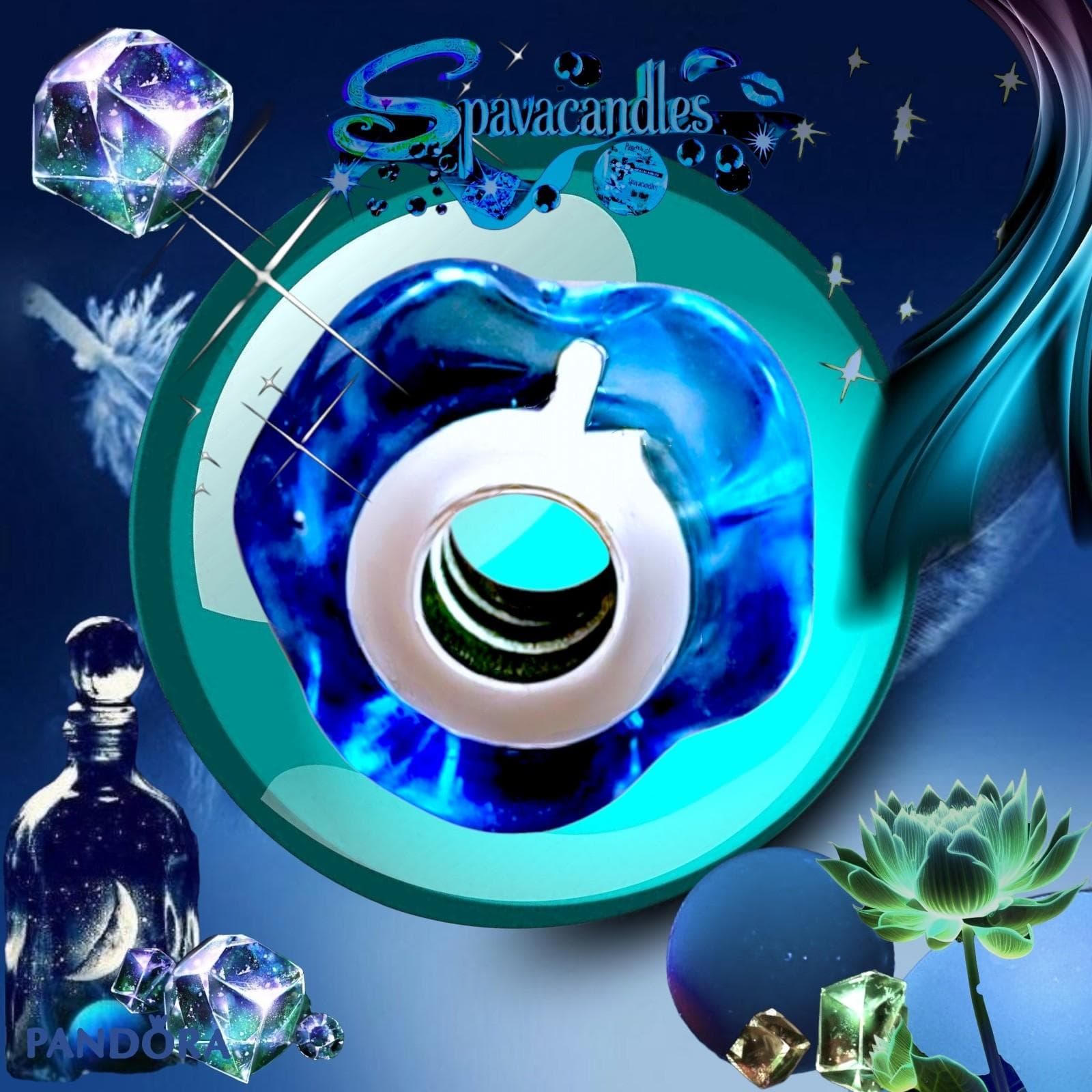 Pandora charm is a very rare find, featuring a wavy blue Murano glass - Thumbnail 7