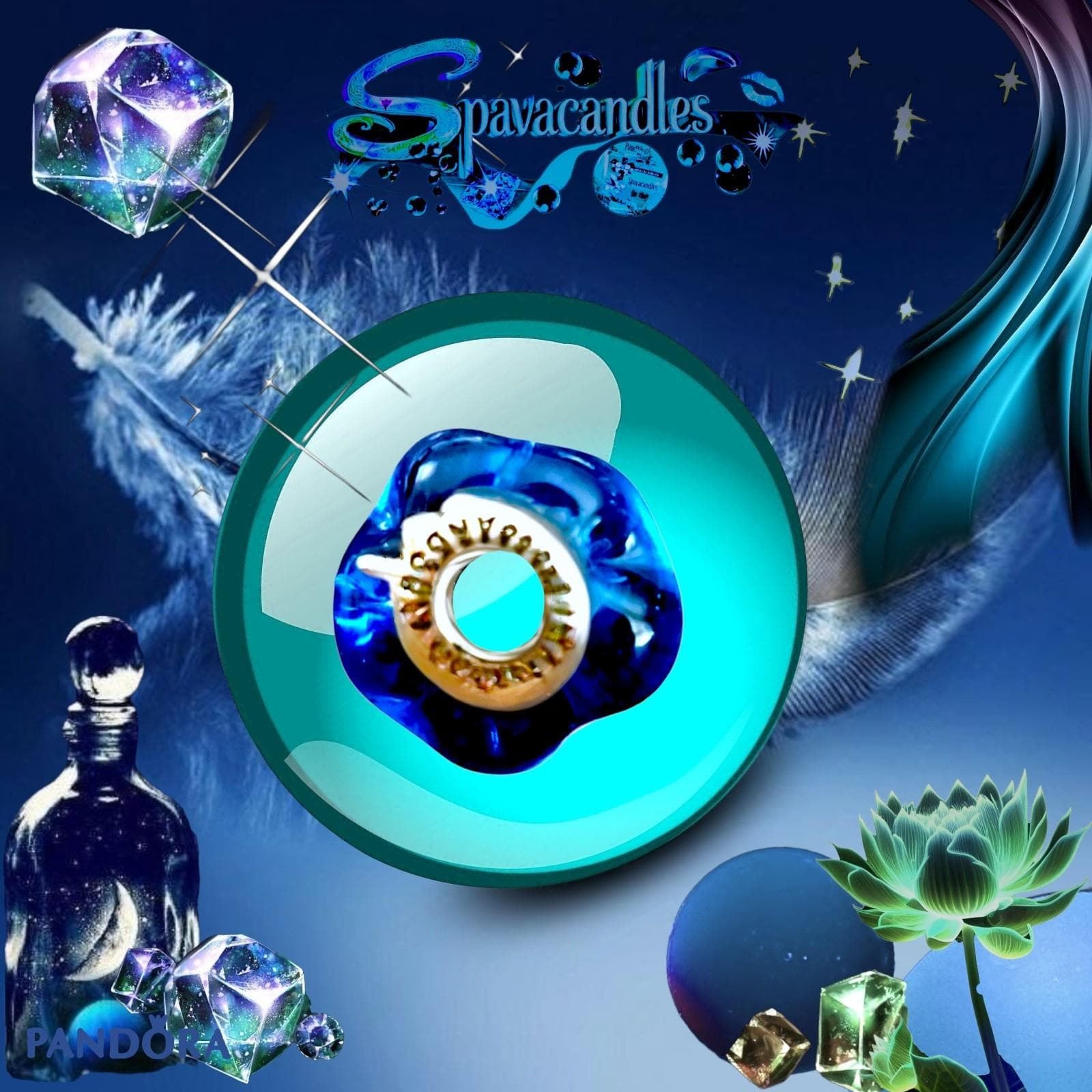 Pandora charm is a very rare find, featuring a wavy blue Murano glass - Thumbnail 6