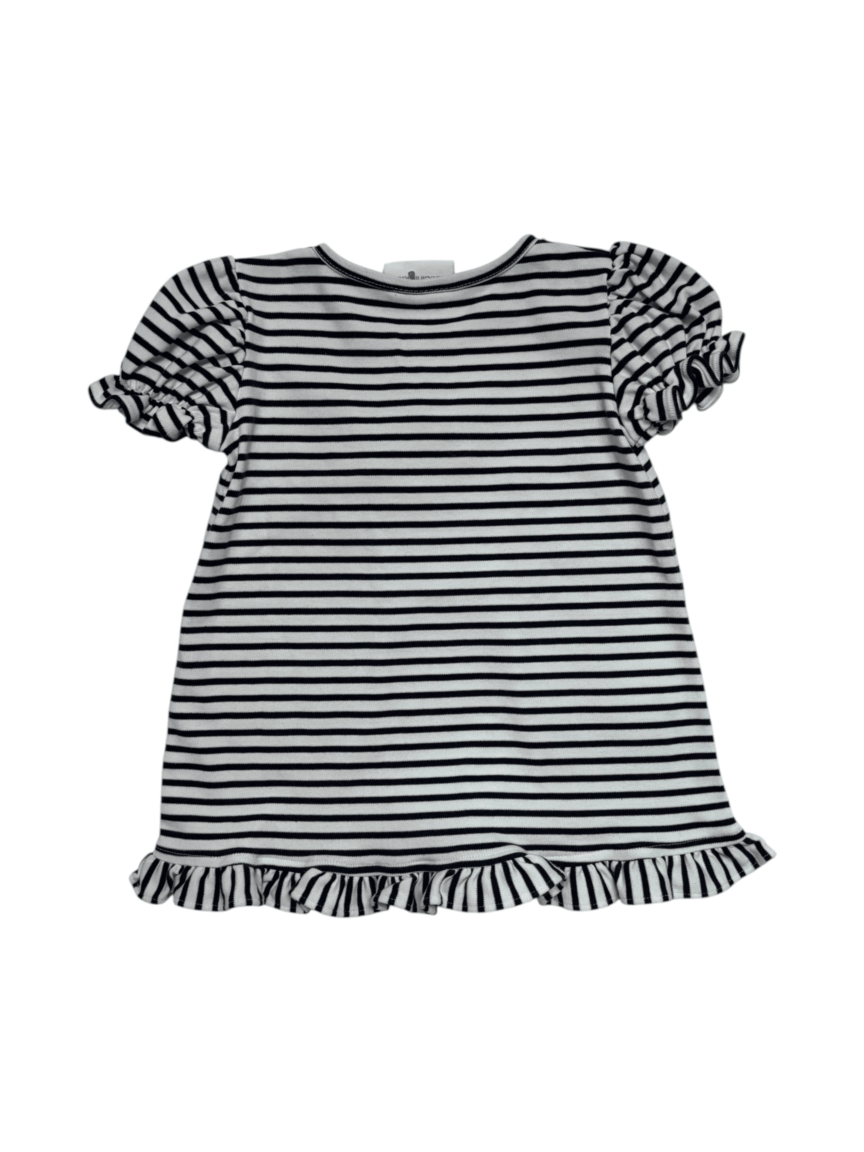 Zuccini Kids Girls Striped Top with Apple Applique - Thumbnail 2
