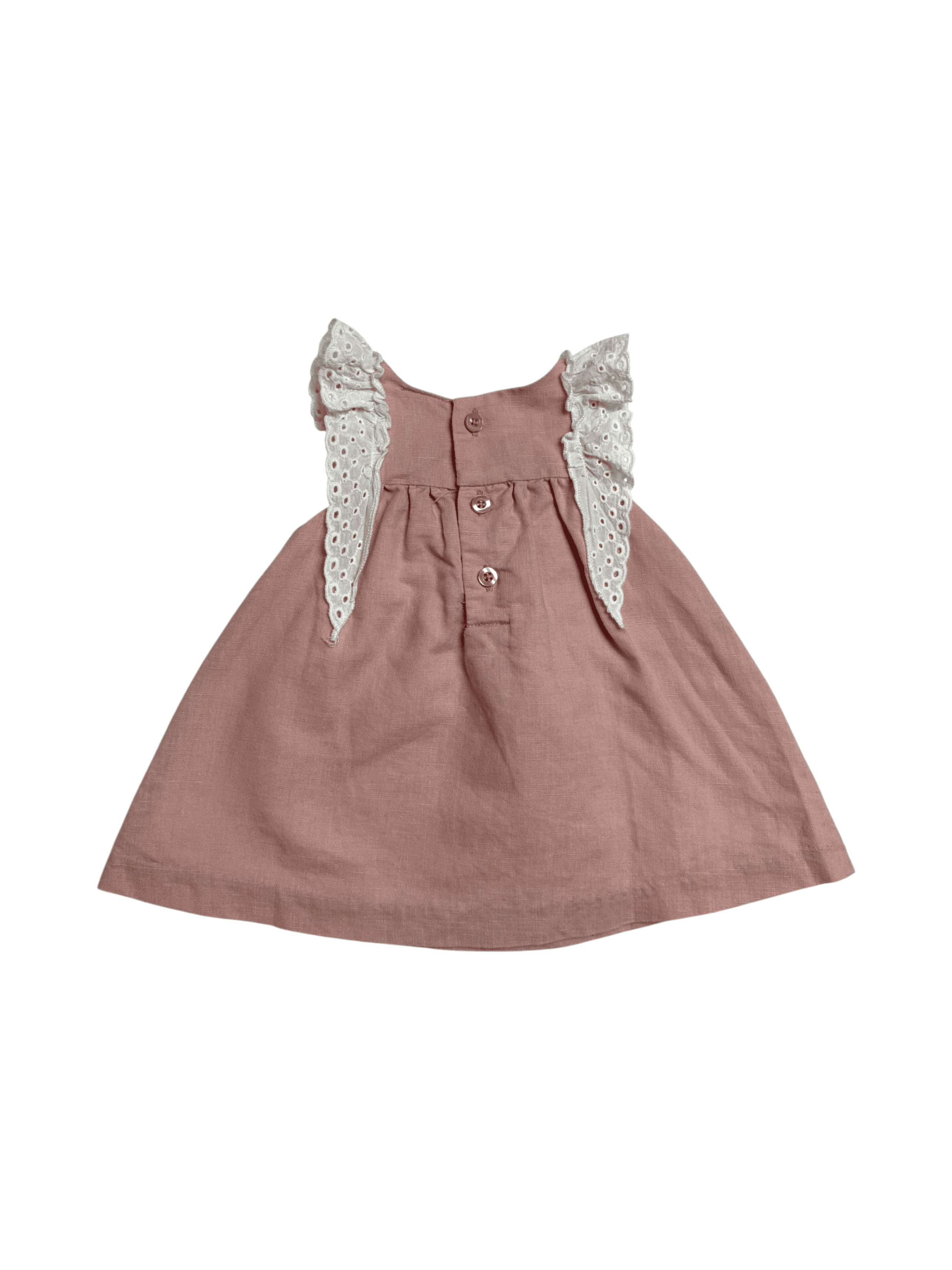 Edgehill Collection size newborn Pink Baby Top with Lace Trim - Thumbnail 2