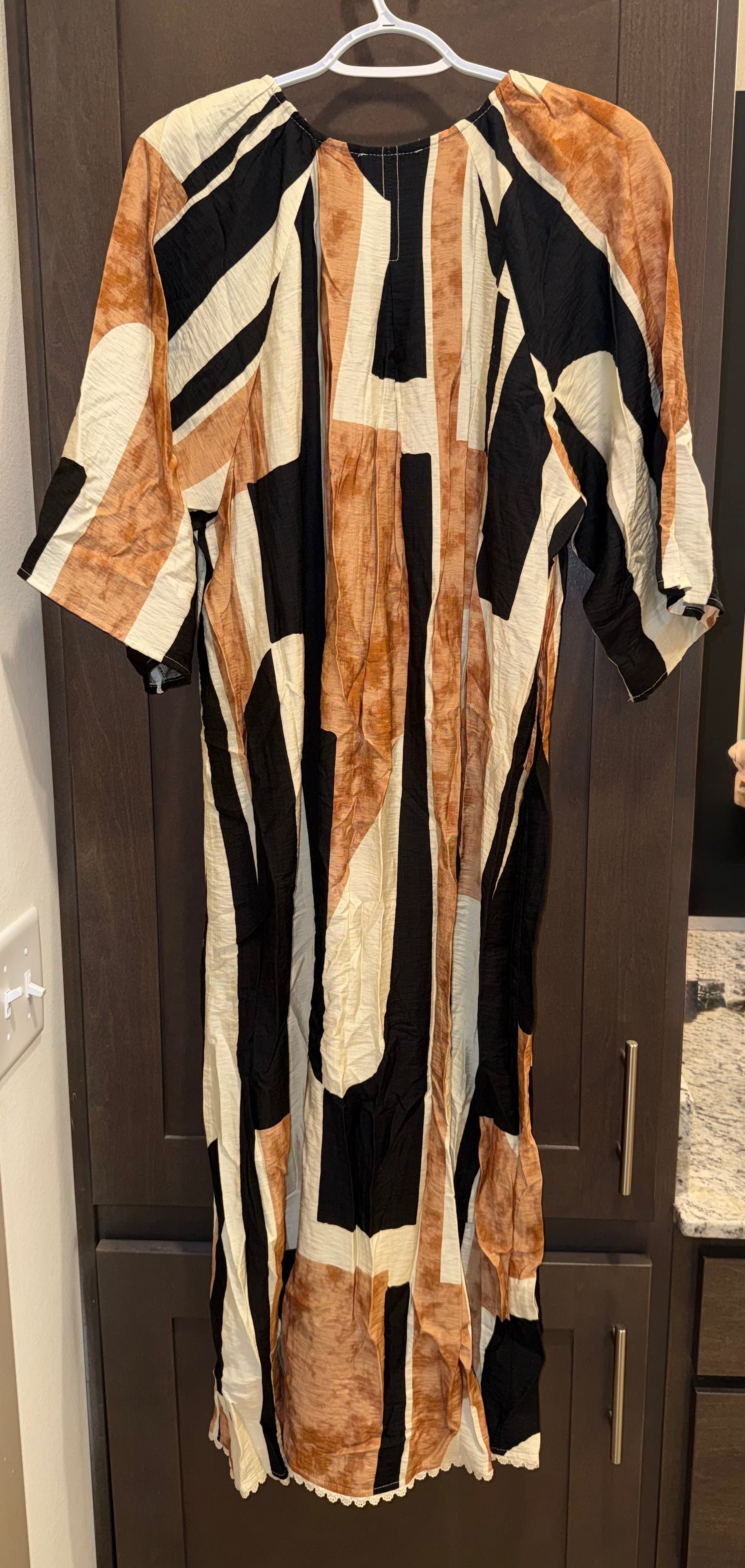 NWT Gigio Women's Abstract Print Dress Size L - Thumbnail 2