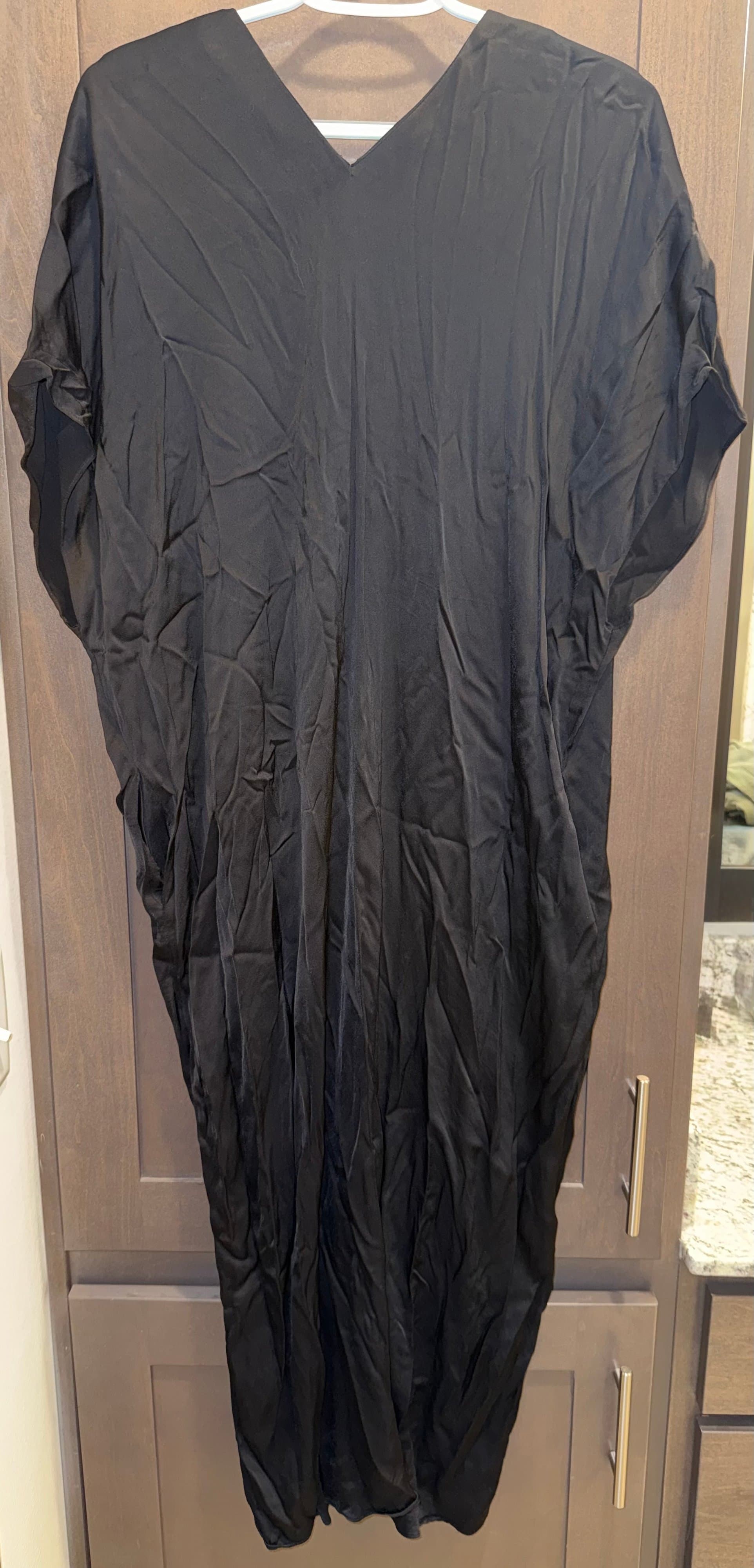 Zara Black V-Neck Maxi Dress Size XS - Thumbnail 2
