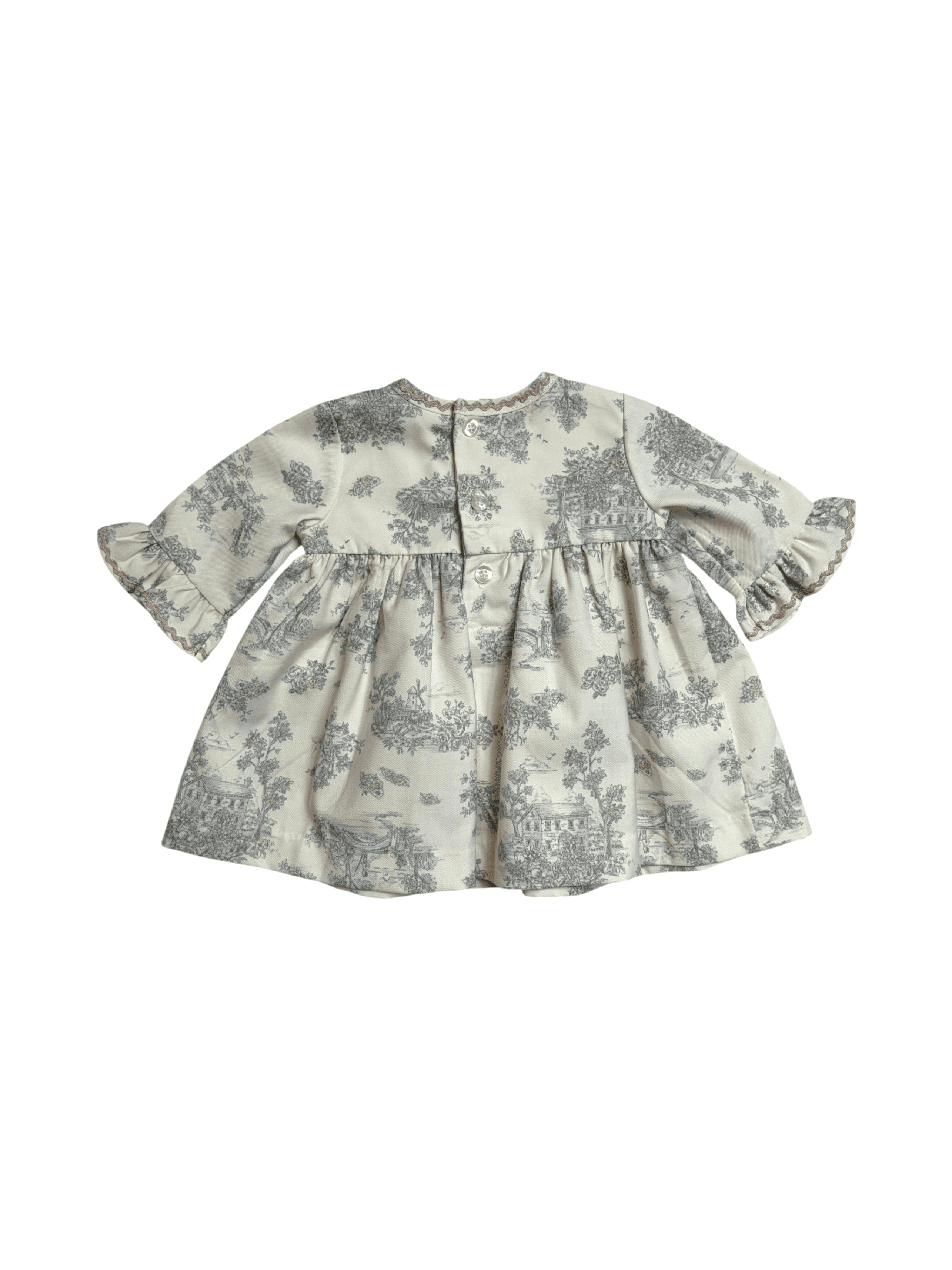 Edgehill Collection size newborn Girls' Floral Print Top with Pink Bow - Thumbnail 2