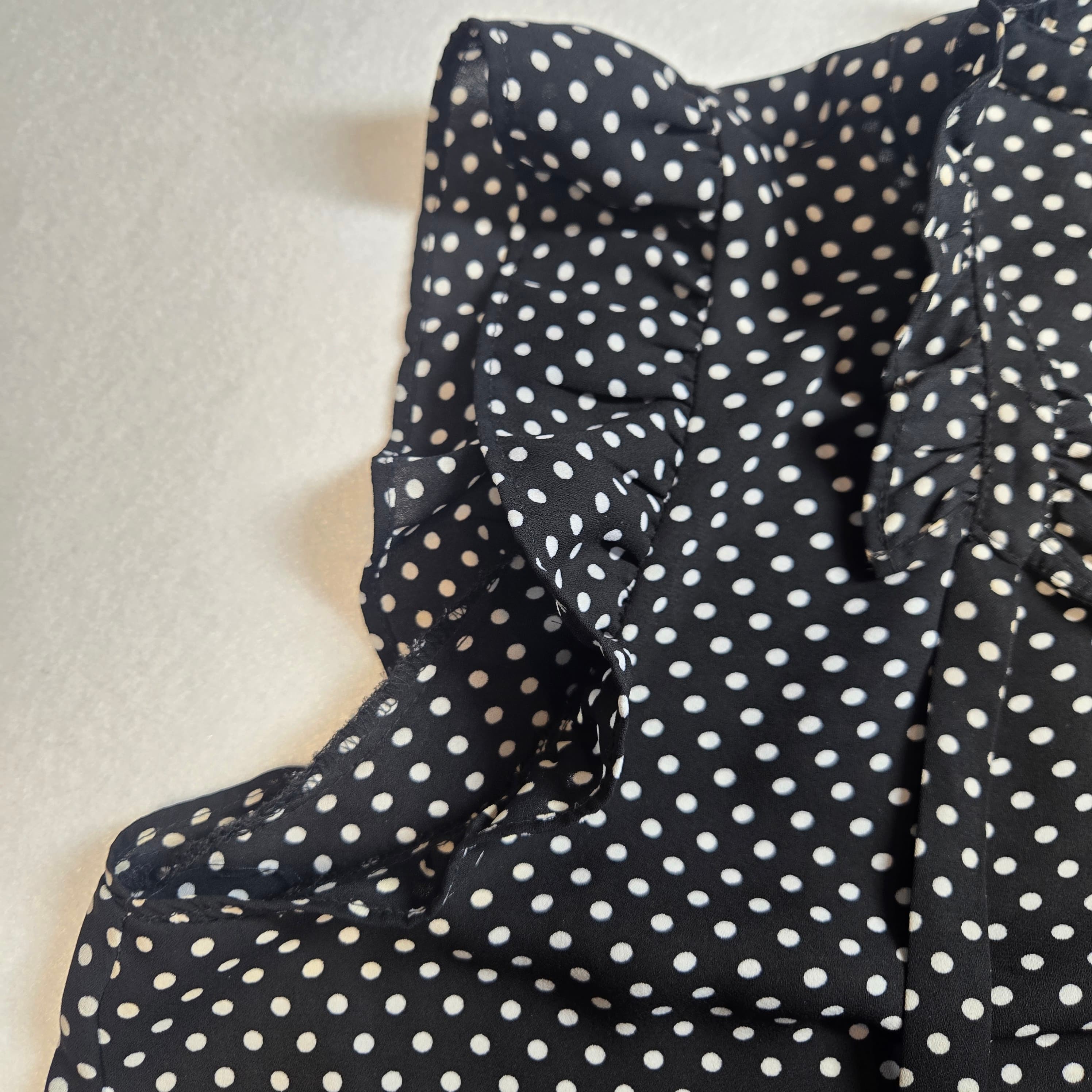 Ann Taylor Polka Dot Ruffle Blouse - Thumbnail 3