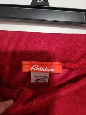 Rainbow Red Glittery Stretch Pants - Thumbnail 2