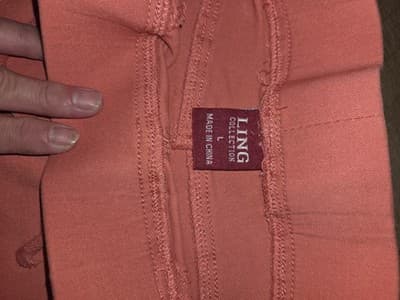 Ling Collection Pink Size Large Women's Stretchy Pants Elastic Waist Pockets - Thumbnail 7