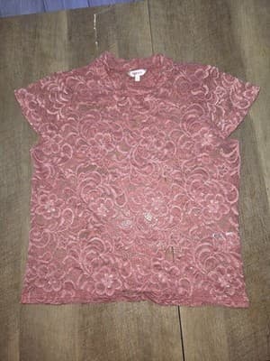 Joie Women’s Romantic Embroidered Dark Pink Puff Sleeve Blouse Size Med NEW - Thumbnail 3