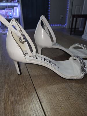 Calvin Klein White Embellished Strap Sandals - Thumbnail 4