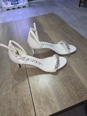 Calvin Klein White Embellished Strap Sandals - Thumbnail 2