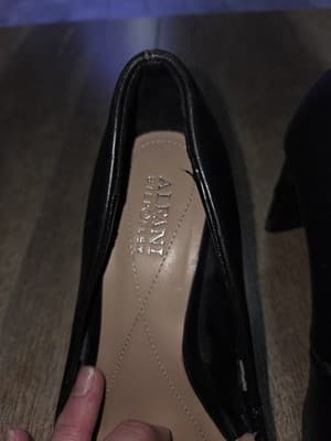 Alfani Black Leather Square Toe Pumps - Thumbnail 5
