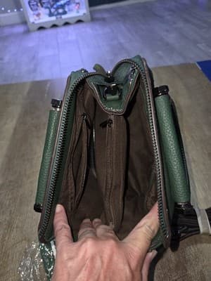 Homme and Femme Leather Cross Body Bag Women's Green with Gold Hardware - Thumbnail 5