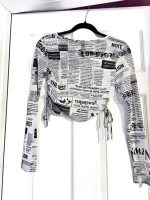 New Windsor Black Crop Top Size Medium Sheer Long Sleeve Womens Wear Street Wear - Thumbnail 7