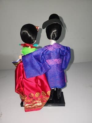 Vintage Japanese Wedding Dolls in Traditional Attire - Thumbnail 2