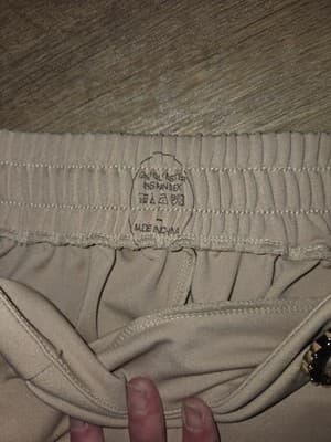 LOFT Women’s Wide Leg Drawstring Pants Beige Pockets Elastic Waist Size L NWT - Thumbnail 5