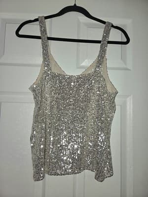 Cable & Gauge Women's Sequined Matching Top and Bottom Set Size Large NWT - Thumbnail 8